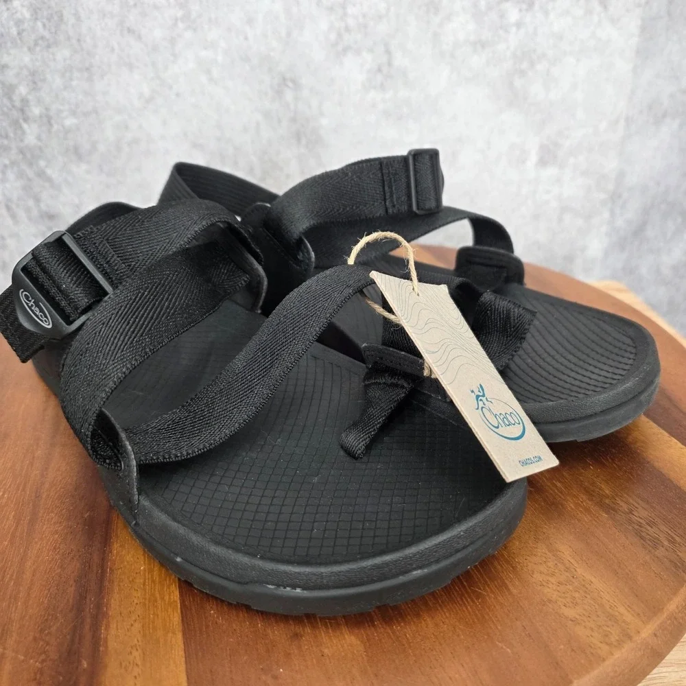 Chaco Sandals‎ Mens 11 Black Lowdown 2 Toe Loop Straps Comfort New JCH107847